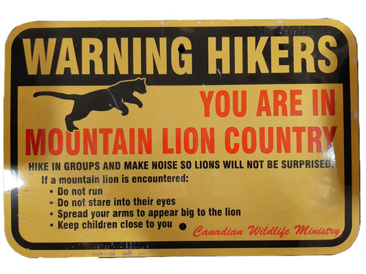 Mountain Lion Metal Sign