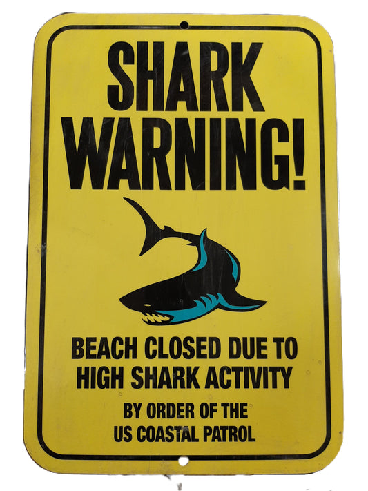 Shark Warning Metal Sign