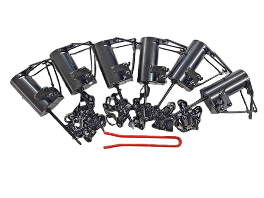 6, Brand New Cold Creek Dog proof raccoon traps with setting tool